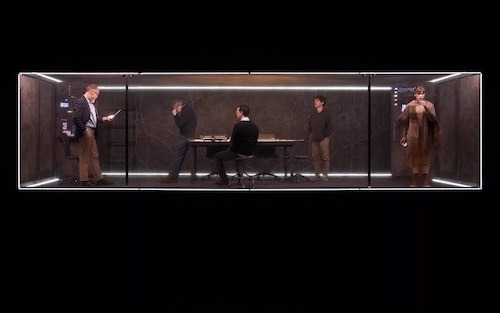 En la imagen los actores Jorge Kent, Javier Tolosa, Pedro Rubio, Álvaro Monje y la actriz Marta Belmonte. Foto ©marcosGpunto-scaled.