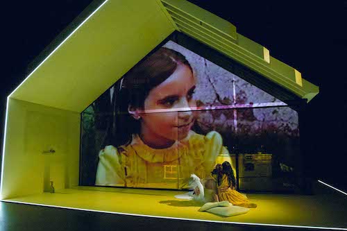 Denise Despeyroux, juega con el presente y el pasado, ve en la pantalla a la entrañable niña que fue. ©Geraldine Leloutre