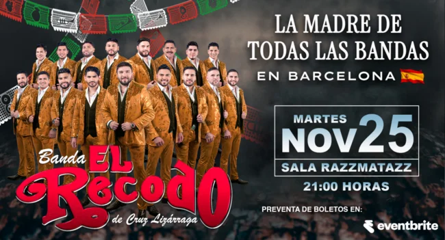La Banda del Recodo llega a Barcelona dentro de su gira española 2025 con todos sus grandes éxitos y más de 85 años de historia del género banda.